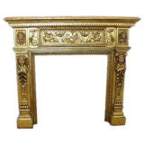 Magnificent 19th Century Gilt And Polychrome Mantel