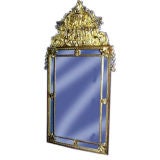 French 19th century carved and gilt panelled mirror