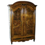 French 18th century Louis XV armoire in walnut and burled elm