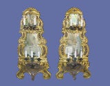 Pair of large Dutch 18th century mirrored backed sconces