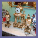 French 19th century veined marble garniture set