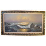 Fine framed oil of the ocean signed, “Carge”
