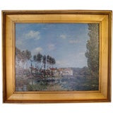 Vintage Framed oil of a landscape.