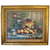 Vintage Framed oil of fruit signed, “Mary Hurst”