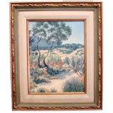 Signed framed oil of a desert scene Signed framed oil of a desert scene