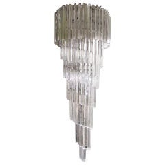 Original Italian 1960’s/70’s VeArt spiral crystal chandelier