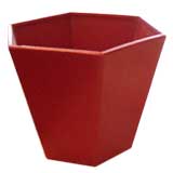 Red Leather Wastepaper Bin