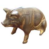 Vintage Cast Iron Pig Bank