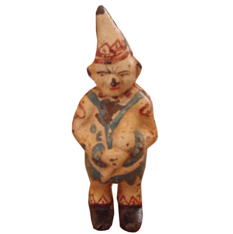 Vintage Cast Iron Clown Bank