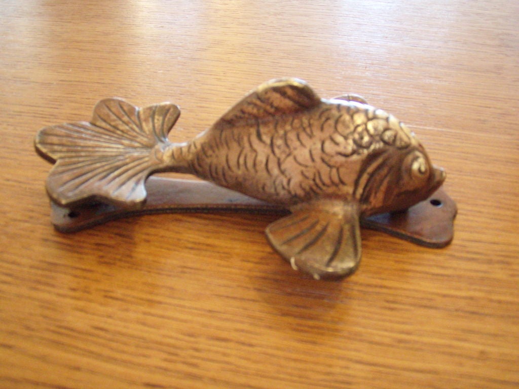 20th Century Brass Fish Door Knocker