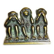 Solid Brass & Copper Three Wise Monkeys