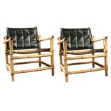 Pair of  Bamboo & Skai Safari Chairs