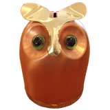 Vintage Copper & Brass Owl Bank