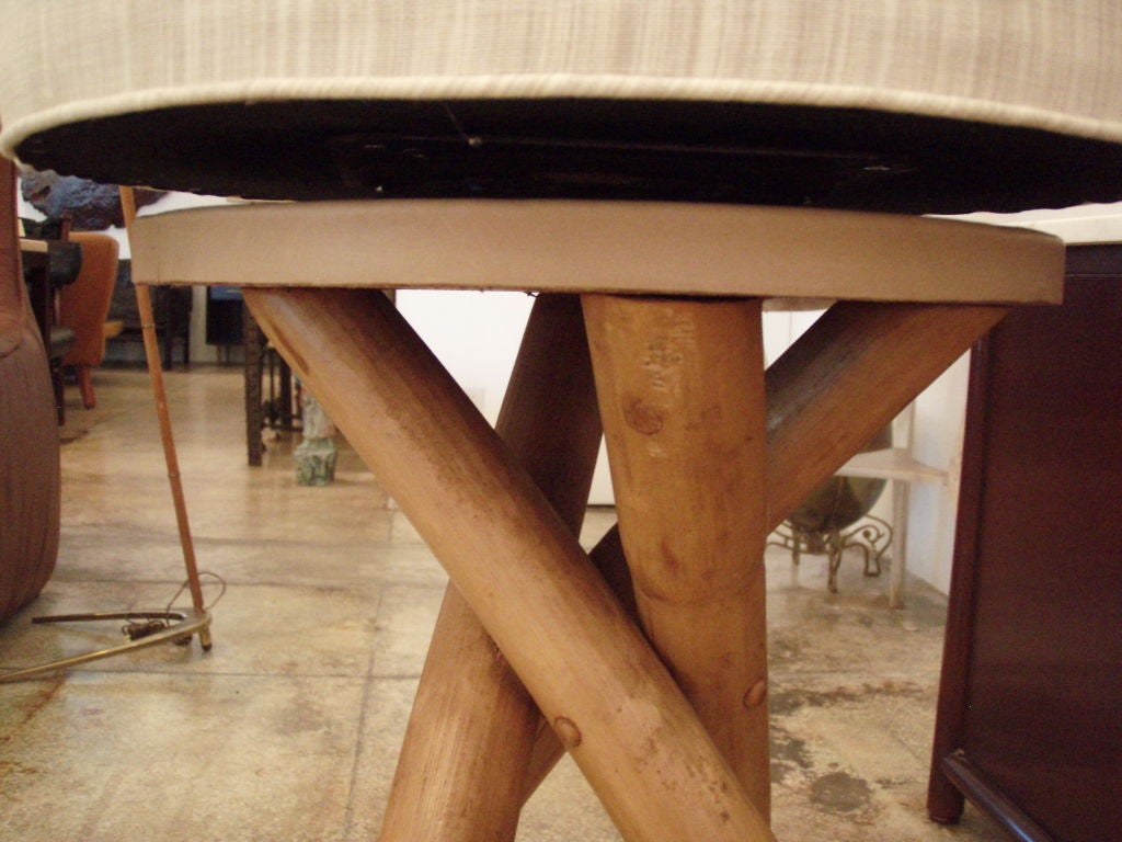 Mid-20th Century Set of 4 Bamboo Rattan Bar Stools