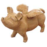 Cast Iron Flying Pig Bank