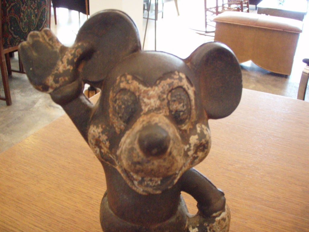 mickey mouse cast iron bank