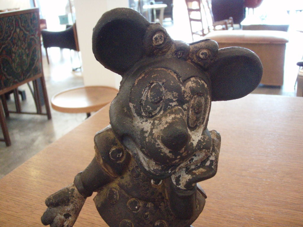 Mid-20th Century Vintage Cast Iron Mickey & Minnie Banks