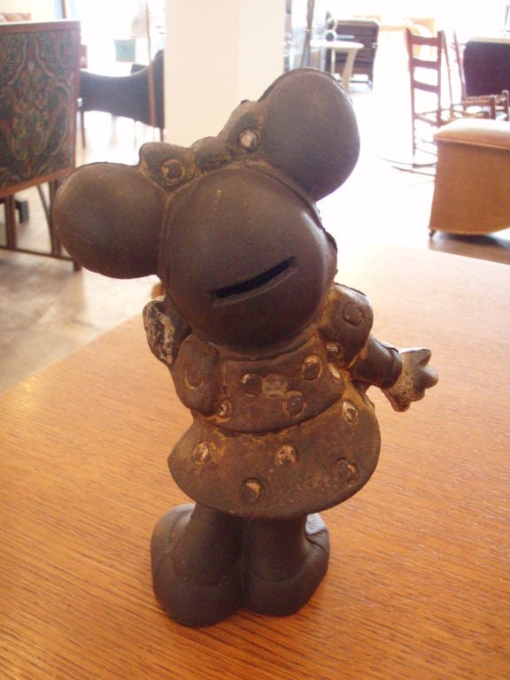 Vintage Cast Iron Mickey & Minnie Banks 1