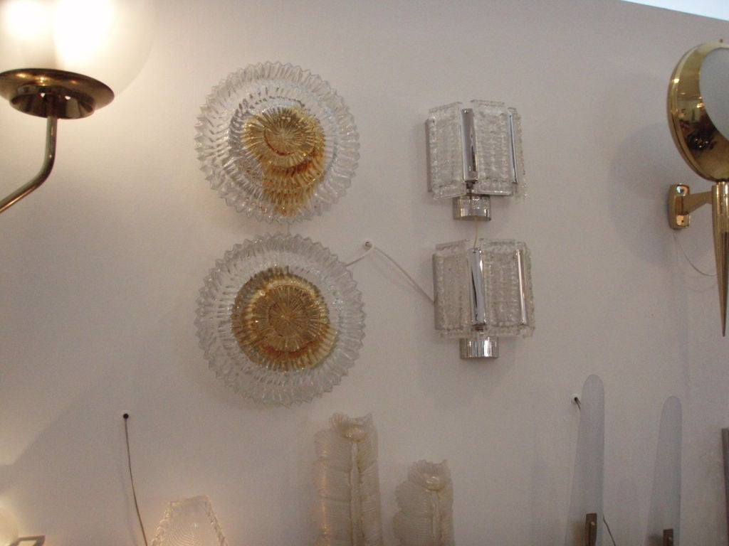 Pair of Italian Glass Sunburst Sconces 4