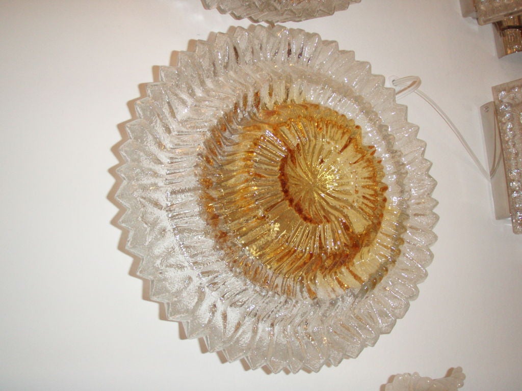 Pair of Italian Glass Sunburst Sconces 5