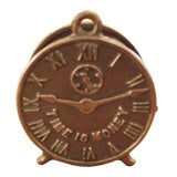 Antique Time Is Money Cast Iron Clock Bank