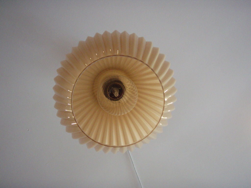 Mid-20th Century Striated Glass Pendant Light