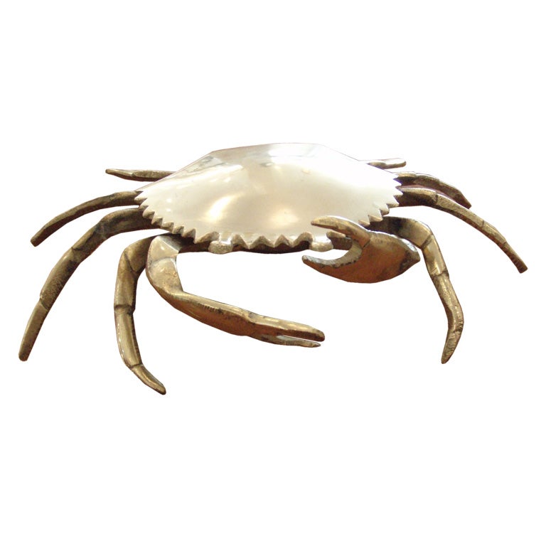 Brass Hinged Crab Ashtray