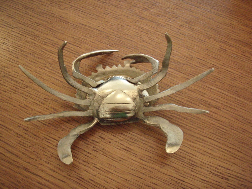 Brass Hinged Crab Ashtray 1