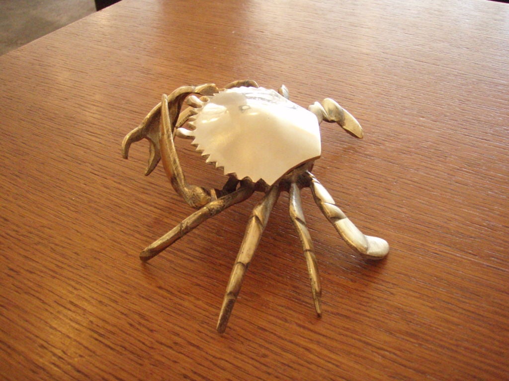 Brass Hinged Crab Ashtray 2