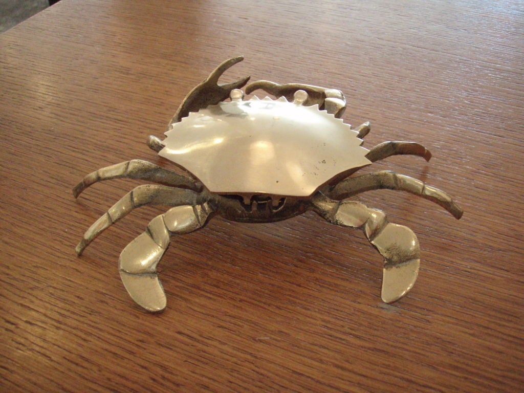 Brass Hinged Crab Ashtray 3