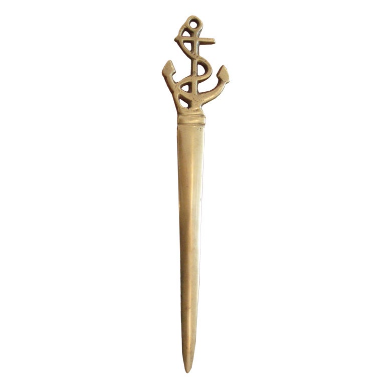 Brass Anchor Letter Opener at 1stDibs
