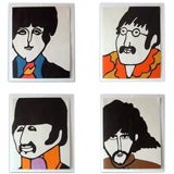 Retro Set of 4 Framed Original Yellow Submarine Beatles Posters