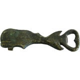 Old Solid Brass Whale Bottle Opener