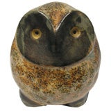 Vintage Small Earthenware Pottery Owl