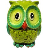 Bright Green Ceramic Owl Bank