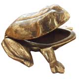 Vintage Brass Hinged Frog Ashtray