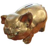 Vintage Brass Piggy Bank