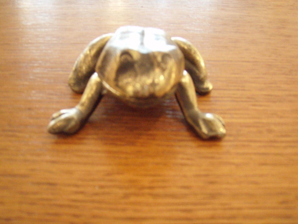 vintage brass frog ashtray