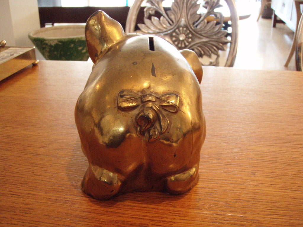 20th Century Brass Piggy Bank