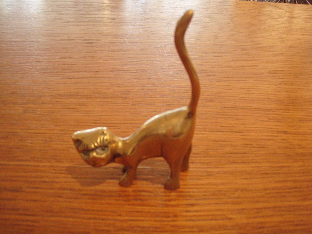Solid Brass Cat Sculpture/Ring Holders
