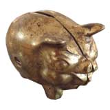 Solid Brass Pig Bank