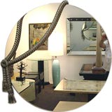 1970s Mirror with Silver Rope