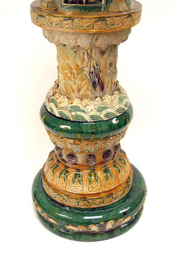 Chinese Large Glazed Ceramic Pagoda from a Tony Duquette Interior