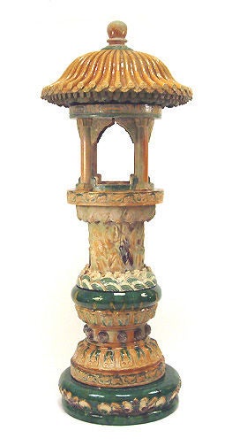 Large Glazed Ceramic Pagoda from a Tony Duquette Interior 1