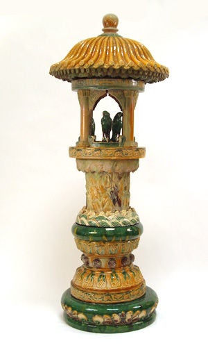 Mid-20th Century Large Glazed Ceramic Pagoda from a Tony Duquette Interior