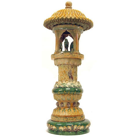 Large Glazed Ceramic Pagoda from a Tony Duquette Interior