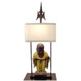 Large 1940s  Italian Glazed Ceramic  Lamp