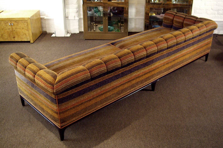 Late 20th Century 9' Sofa with Leather Welting by Monteverdi-Young