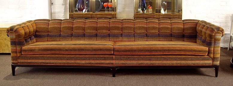 9' Sofa with Leather Welting by Monteverdi-Young In Excellent Condition In Los Angeles, CA