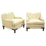 Pair of 1950s Upholstered Club Chairs Pair of 1950s Upholstered Club Chairs